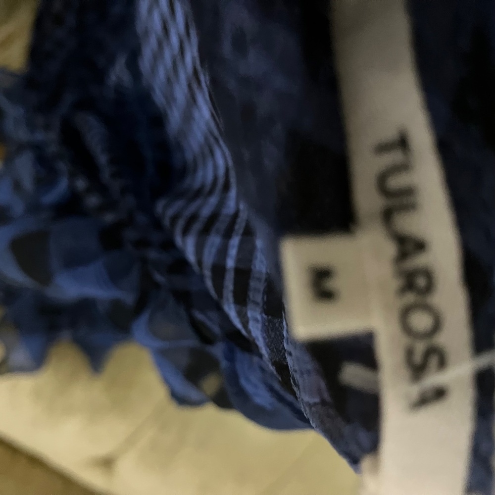 Tularosa blue and black, long sleeve gingham wrapped dress - Picture 9 of 10